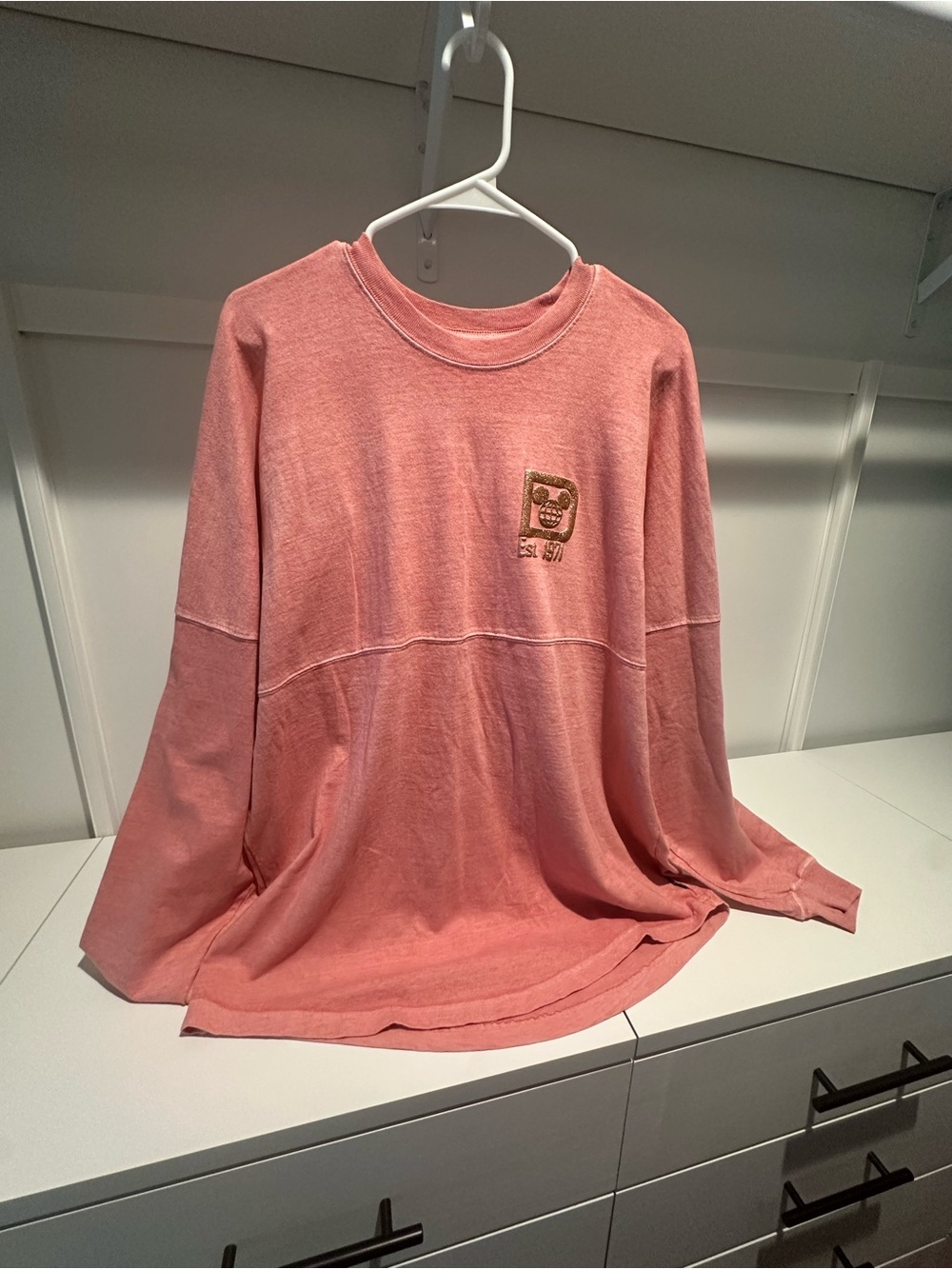 Disney Pink Glitter Logo Long Sleeve Top